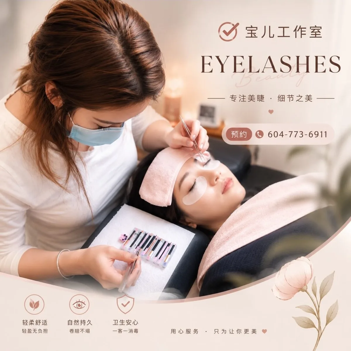 Becky Beauty 宝儿工作室 - 专注美睫 · 细节之美，预约 604-773-6911